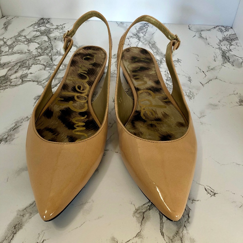 Sam Edelman Leather Nude Pointy Toe Slingback